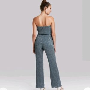 Wild fable sequin/ mesh tube jump suit with straps